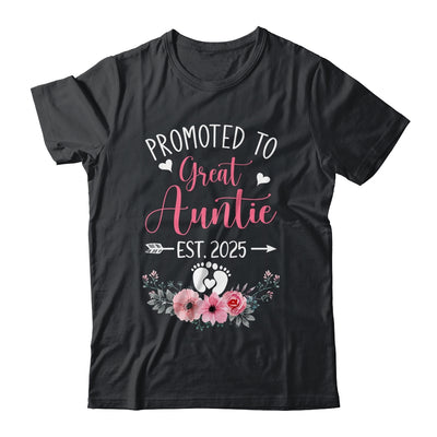 Promoted To Great Auntie Est 2025 Mothers Day Shirt & Tank Top | teecentury