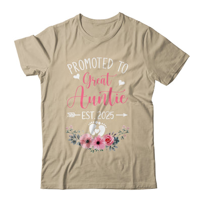 Promoted To Great Auntie Est 2025 Mothers Day Shirt & Tank Top | teecentury