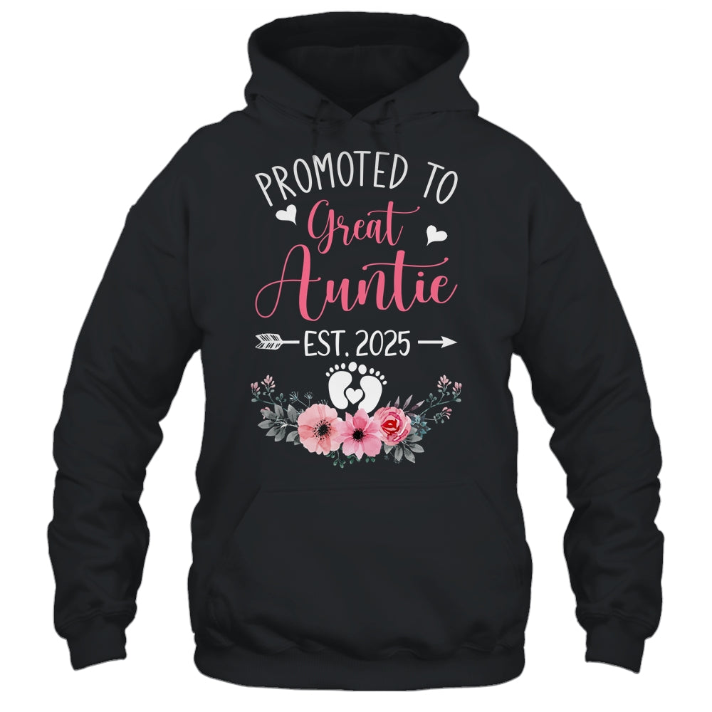 Promoted To Great Auntie Est 2025 Mothers Day Shirt & Tank Top | teecentury
