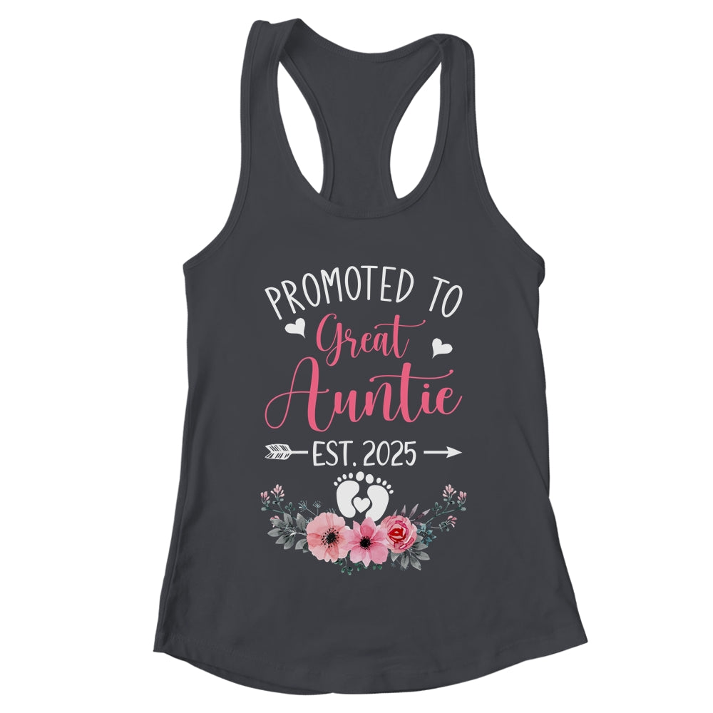 Promoted To Great Auntie Est 2025 Mothers Day Shirt & Tank Top | teecentury