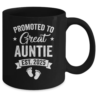 Promoted To Great Auntie Est 2025 Pregnancy Announcement Mug | teecentury