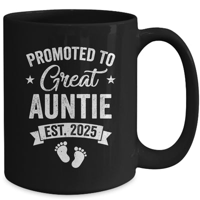 Promoted To Great Auntie Est 2025 Pregnancy Announcement Mug | teecentury