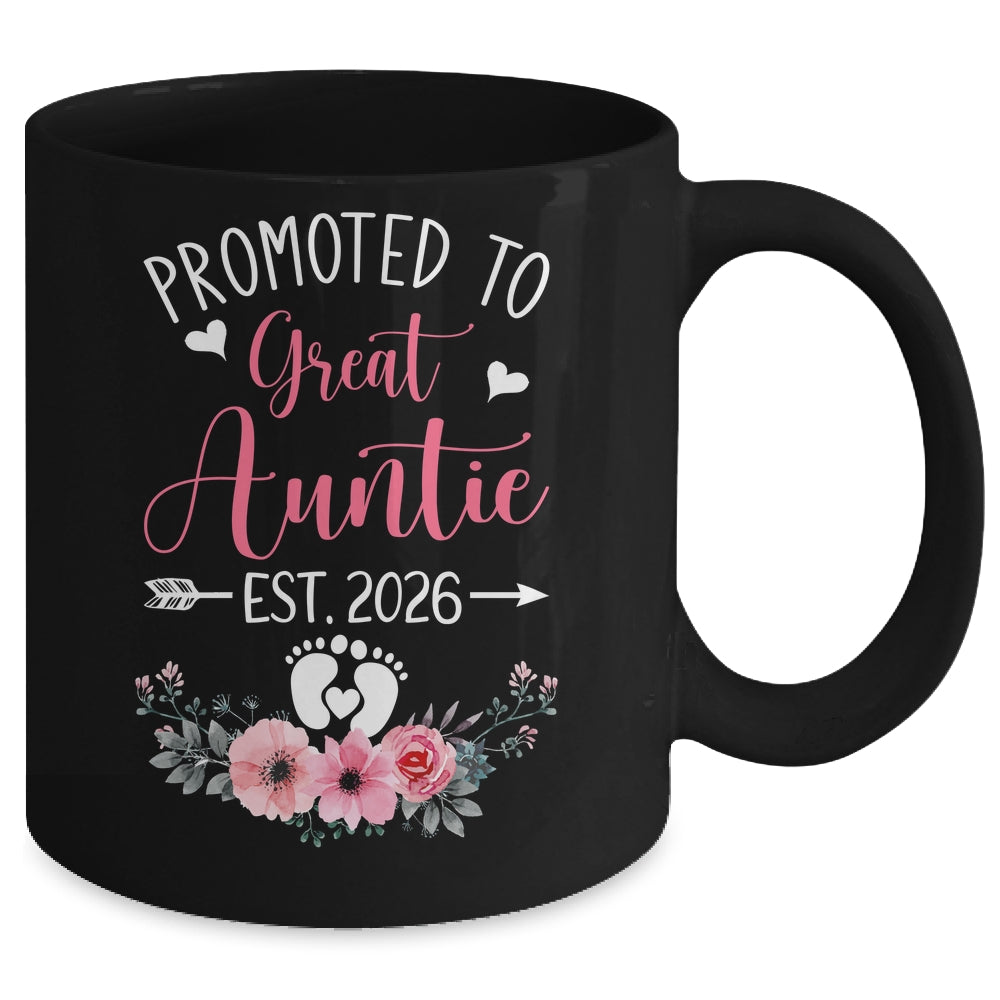 Promoted To Great Auntie Est 2026 Mothers Day Mug | teecentury