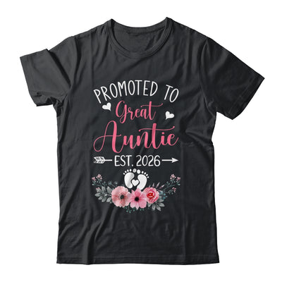 Promoted To Great Auntie Est 2026 Mothers Day Shirt & Tank Top | teecentury