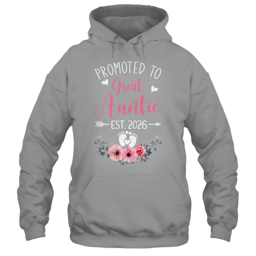 Promoted To Great Auntie Est 2026 Mothers Day Shirt & Tank Top | teecentury