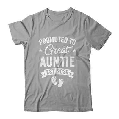 Promoted To Great Auntie Est 2026 Pregnancy Announcement Shirt & Hoodie | teecentury