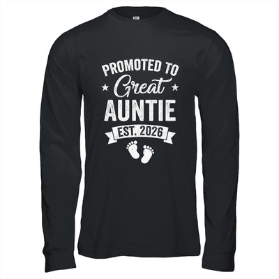 Promoted To Great Auntie Est 2026 Pregnancy Announcement Shirt & Hoodie | teecentury