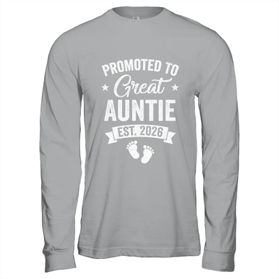 Promoted To Great Auntie Est 2026 Pregnancy Announcement Shirt & Hoodie | teecentury