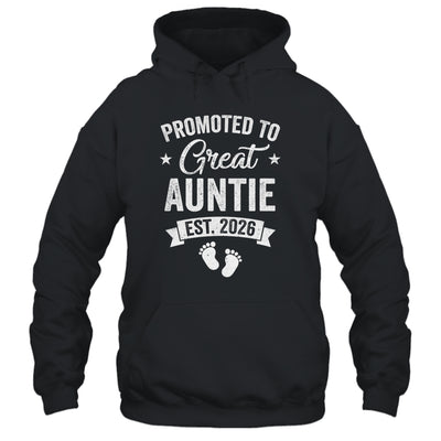 Promoted To Great Auntie Est 2026 Pregnancy Announcement Shirt & Hoodie | teecentury