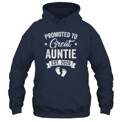 Promoted To Great Auntie Est 2026 Pregnancy Announcement Shirt & Hoodie | teecentury