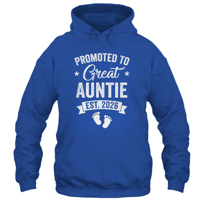Promoted To Great Auntie Est 2026 Pregnancy Announcement Shirt & Hoodie | teecentury