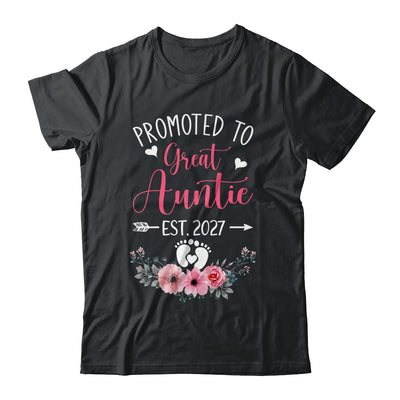 Promoted To Great Auntie Est 2027 Mothers Day Shirt & Tank Top | teecentury