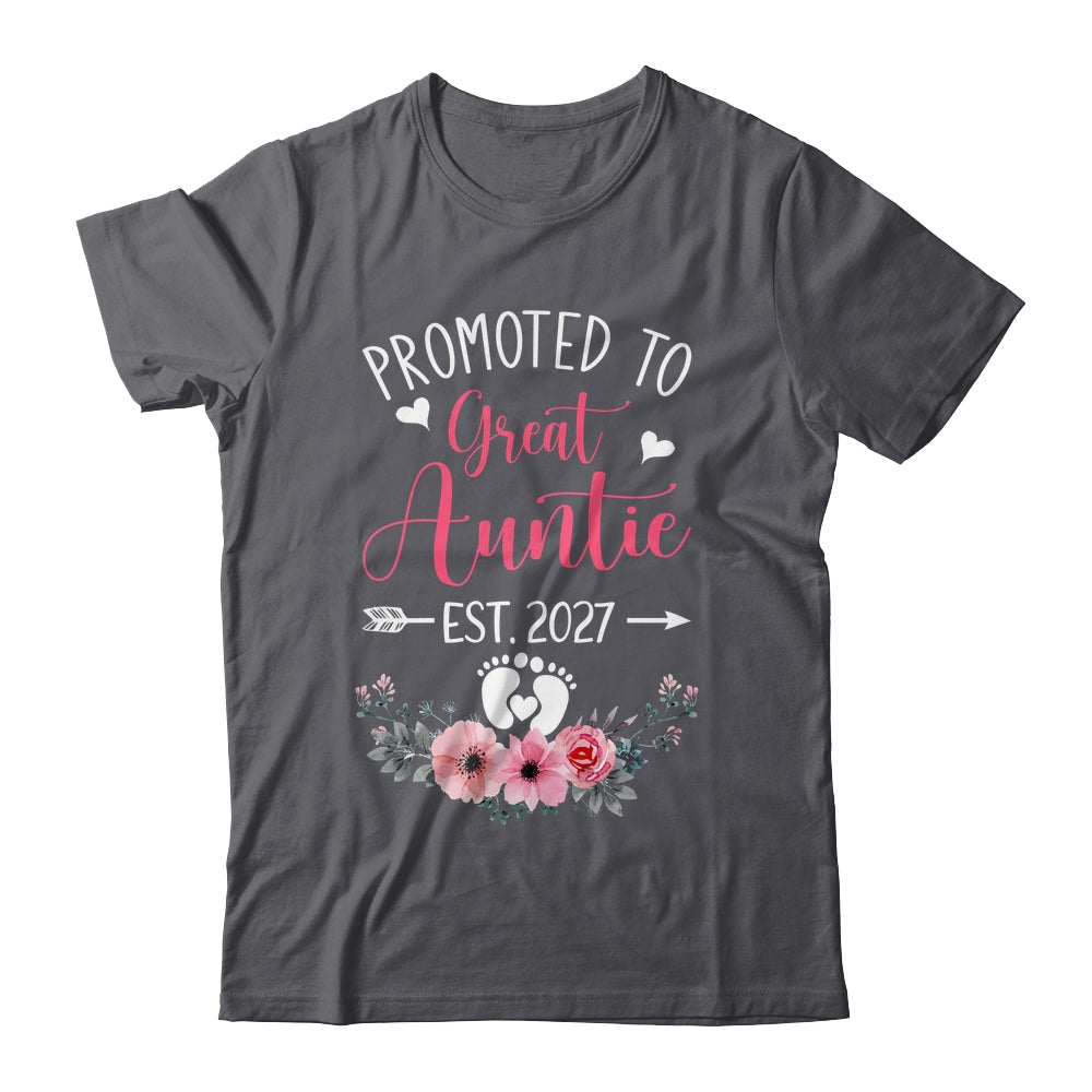 Promoted To Great Auntie Est 2027 Mothers Day Shirt & Tank Top | teecentury