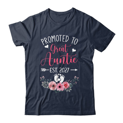 Promoted To Great Auntie Est 2027 Mothers Day Shirt & Tank Top | teecentury
