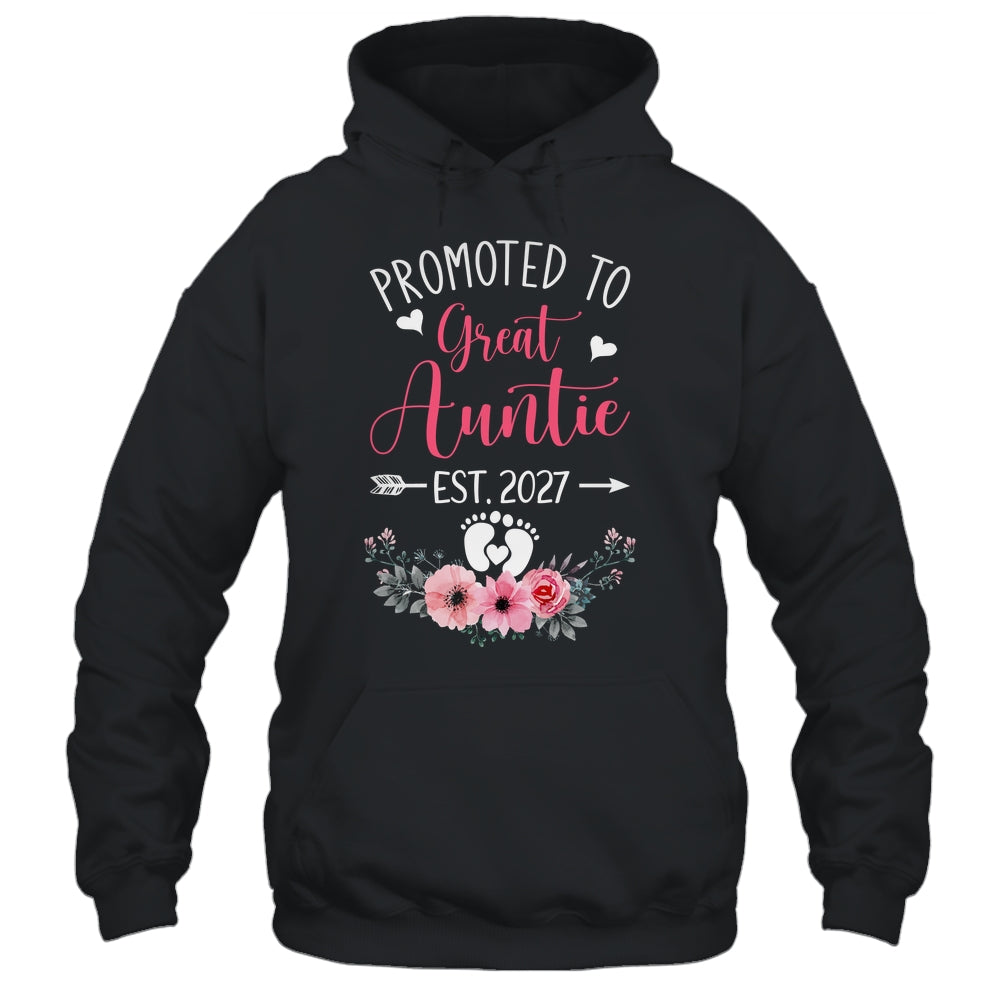 Promoted To Great Auntie Est 2027 Mothers Day Shirt & Tank Top | teecentury