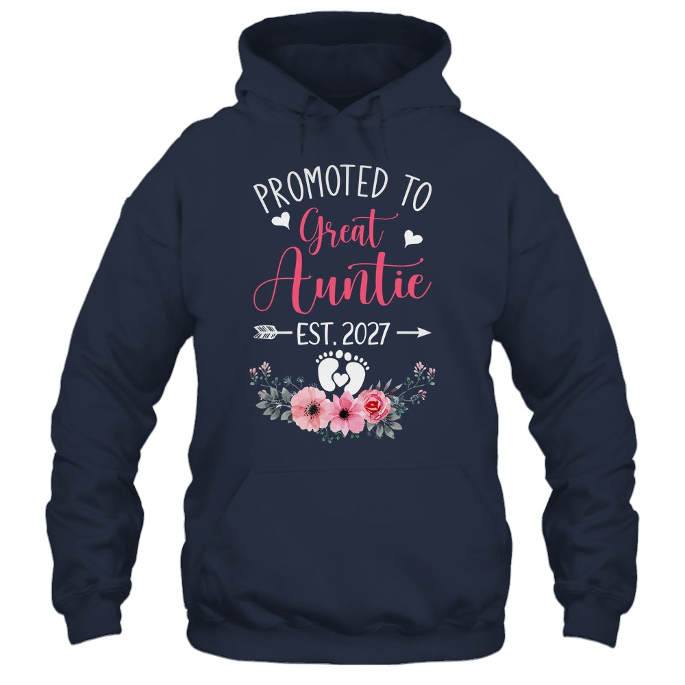 Promoted To Great Auntie Est 2027 Mothers Day Shirt & Tank Top | teecentury