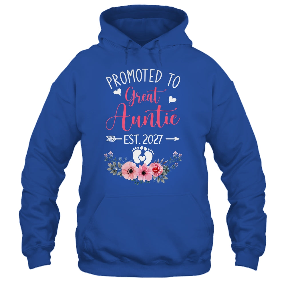 Promoted To Great Auntie Est 2027 Mothers Day Shirt & Tank Top | teecentury