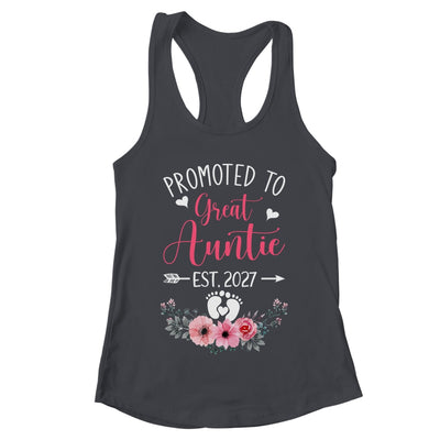 Promoted To Great Auntie Est 2027 Mothers Day Shirt & Tank Top | teecentury