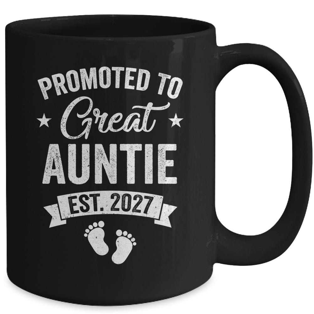 Promoted To Great Auntie Est 2027 Pregnancy Announcement Mug | teecentury