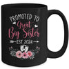 Promoted To Great Big Sister Est 2024 New Sister Mug | teecentury