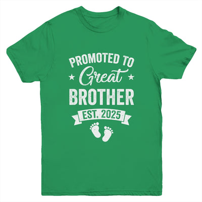 Promoted To Great Brother Est 2025 Pregnancy Announcement Youth Shirt | teecentury