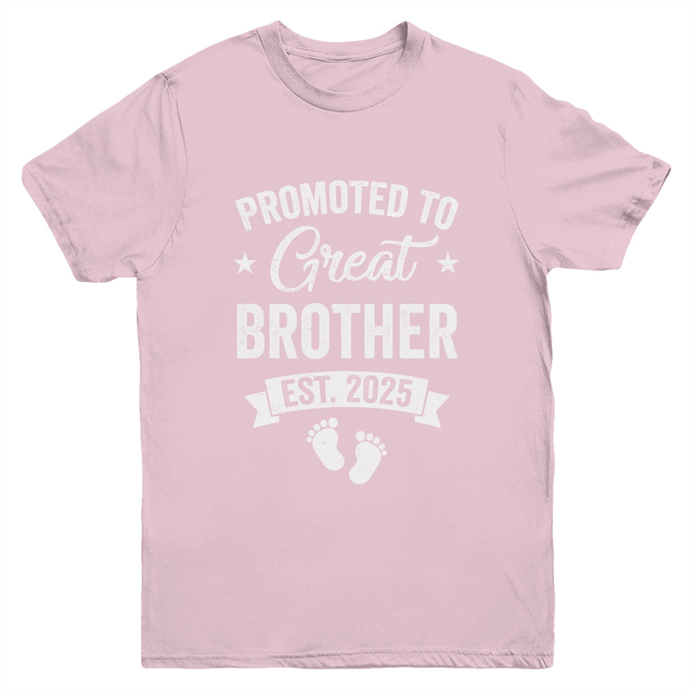 Promoted To Great Brother Est 2025 Pregnancy Announcement Youth Shirt | teecentury