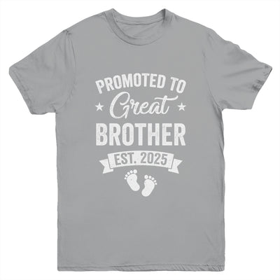 Promoted To Great Brother Est 2025 Pregnancy Announcement Youth Shirt | teecentury