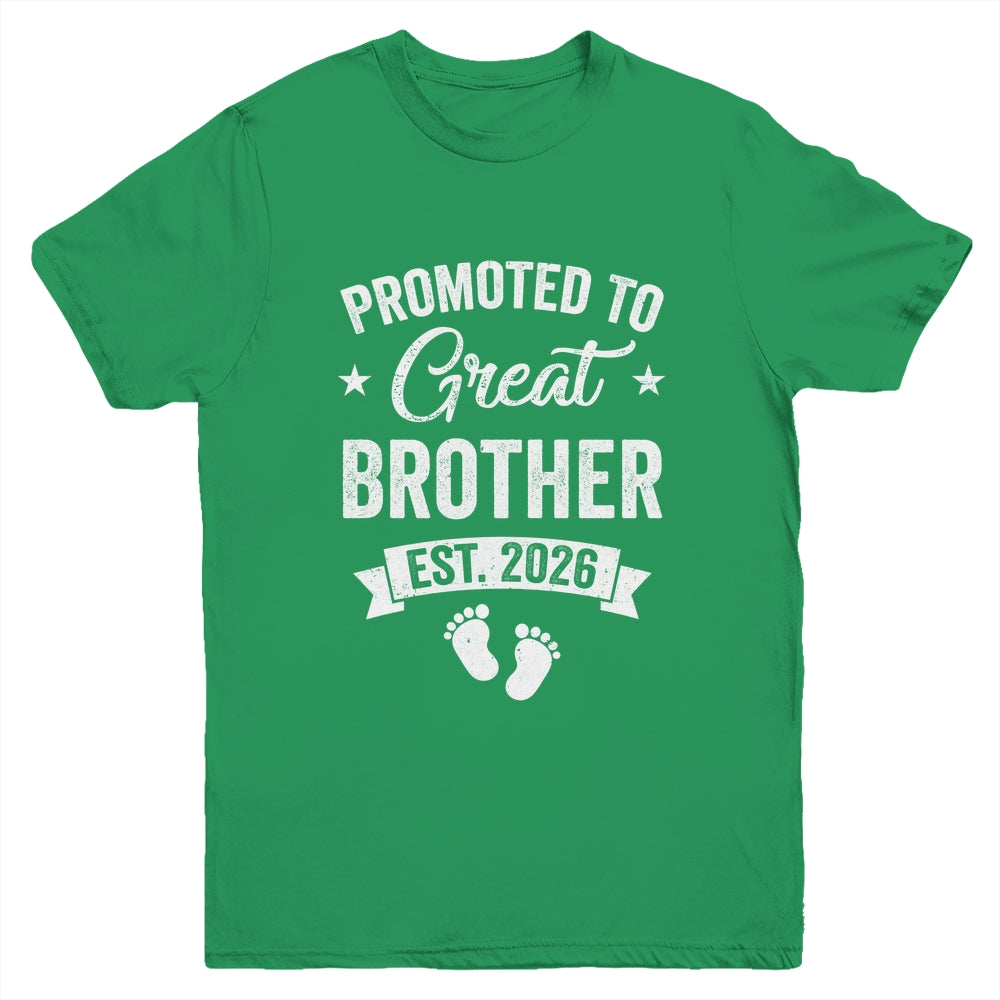 Promoted To Great Brother Est 2026 Pregnancy Announcement Youth Shirt | teecentury