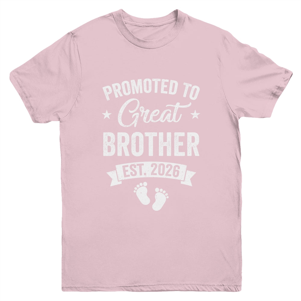Promoted To Great Brother Est 2026 Pregnancy Announcement Youth Shirt | teecentury