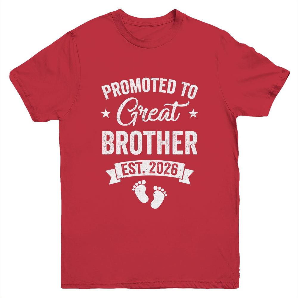 Promoted To Great Brother Est 2026 Pregnancy Announcement Youth Shirt | teecentury