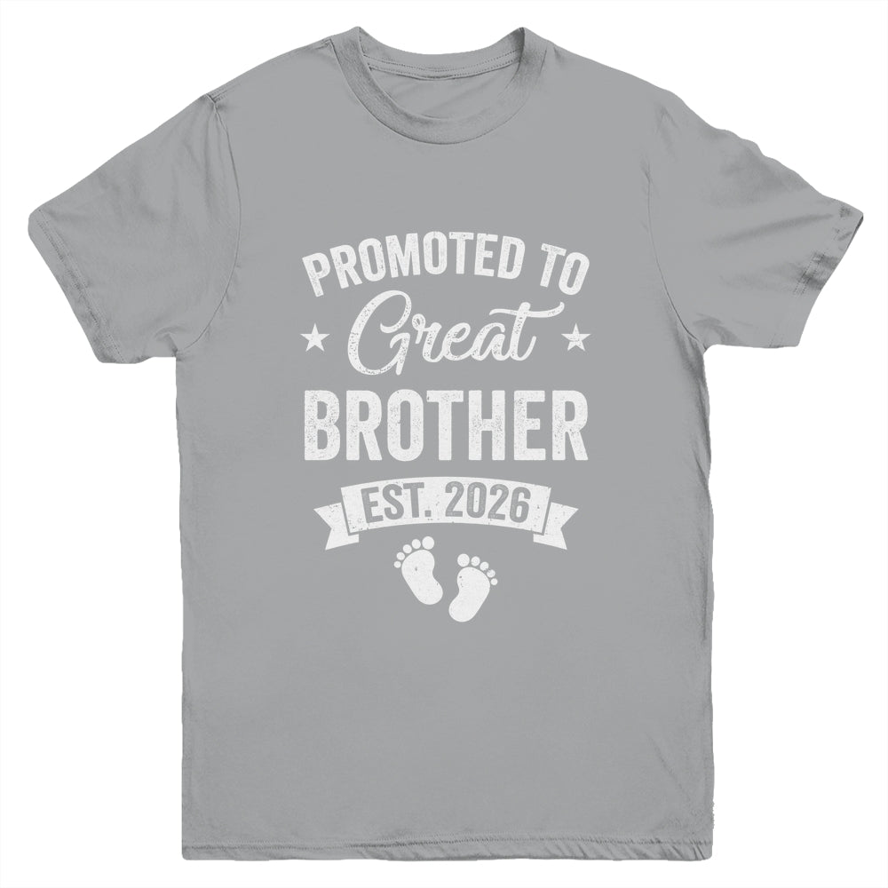 Promoted To Great Brother Est 2026 Pregnancy Announcement Youth Shirt | teecentury