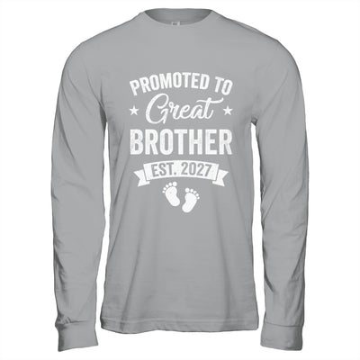 Promoted To Great Brother Est 2027 Pregnancy Announcement Shirt & Hoodie | teecentury