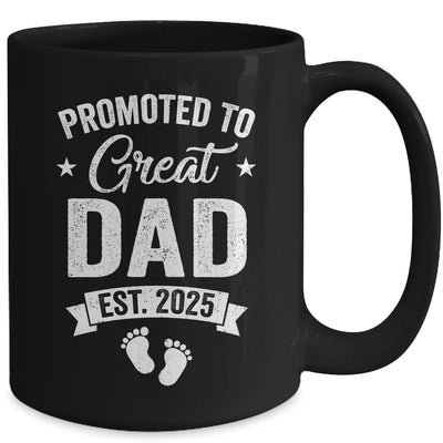 Promoted To Great Dad Est 2025 Pregnancy Announcement Mug | teecentury