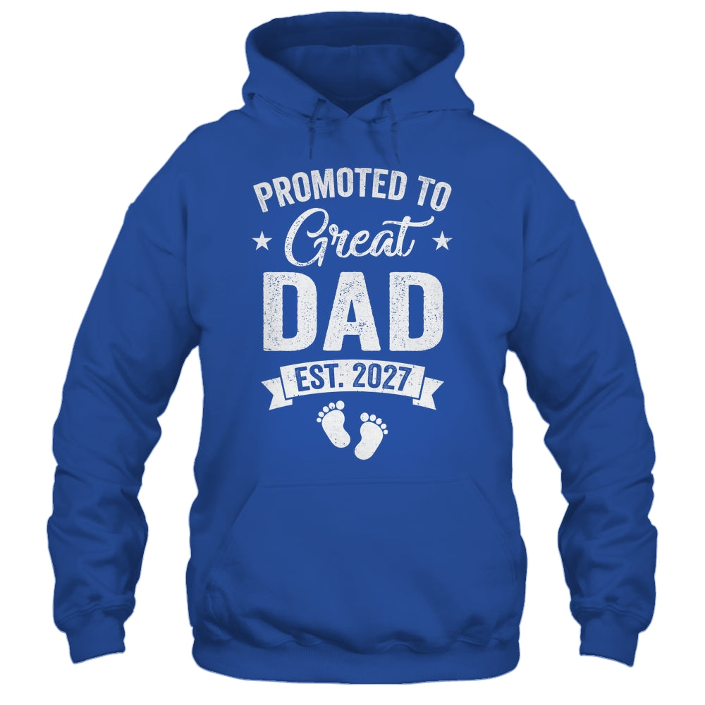 Promoted To Great Dad Est 2027 Pregnancy Announcement Shirt & Hoodie | teecentury