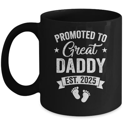 Promoted To Great Daddy Est 2025 Pregnancy Announcement Mug | teecentury