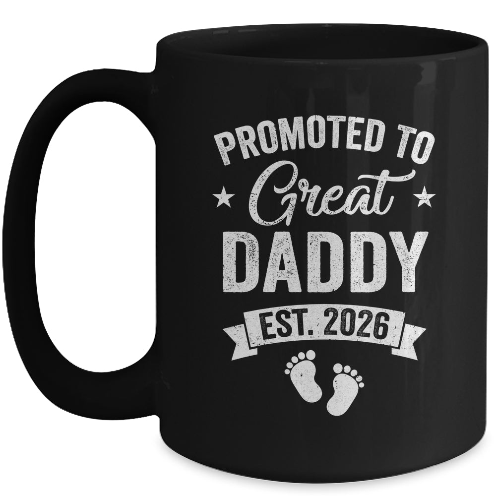 Promoted To Great Daddy Est 2026 Pregnancy Announcement Mug | teecentury