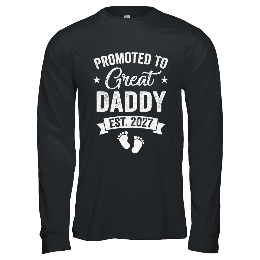 Promoted To Great Daddy Est 2027 Pregnancy Announcement Shirt & Hoodie | teecentury
