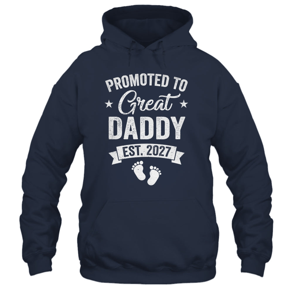 Promoted To Great Daddy Est 2027 Pregnancy Announcement Shirt & Hoodie | teecentury