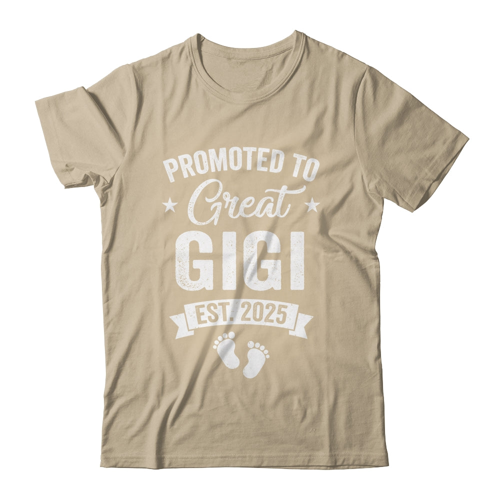 Promoted To Great Gigi Est 2025 Pregnancy Announcement Shirt & Tank Top | teecentury