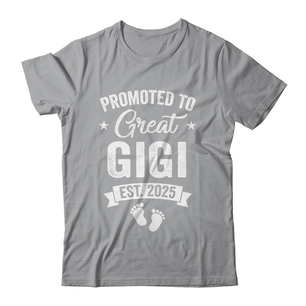 Promoted To Great Gigi Est 2025 Pregnancy Announcement Shirt & Tank Top | teecentury