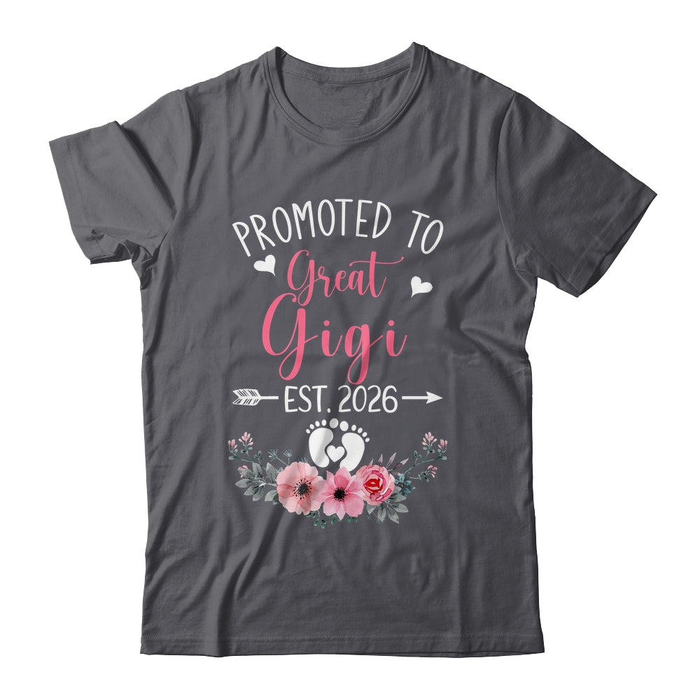 Promoted To Great Gigi Est 2026 Mothers Day Shirt & Tank Top | teecentury