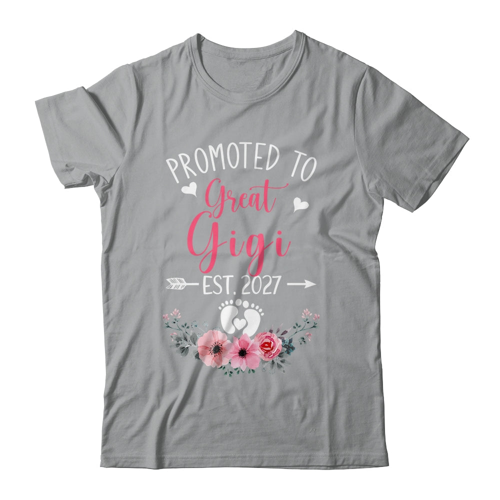 Promoted To Great Gigi Est 2027 Mothers Day Shirt & Tank Top | teecentury