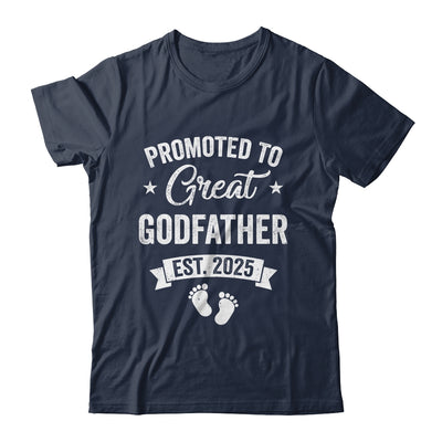 Promoted To Great Godfather Est 2025 Pregnancy Announcement Shirt & Hoodie | teecentury