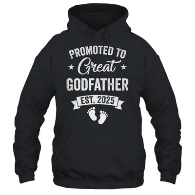 Promoted To Great Godfather Est 2025 Pregnancy Announcement Shirt & Hoodie | teecentury