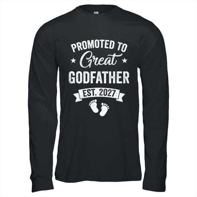 Promoted To Great Godfather Est 2027 Pregnancy Announcement Shirt & Hoodie | teecentury