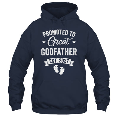 Promoted To Great Godfather Est 2027 Pregnancy Announcement Shirt & Hoodie | teecentury