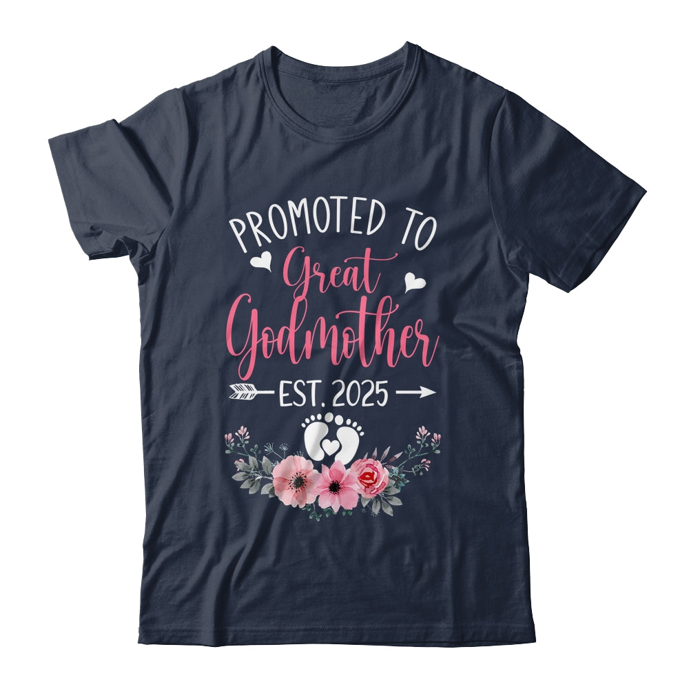 Promoted To Great Godmother Est 2025 Mothers Day Shirt & Tank Top | teecentury