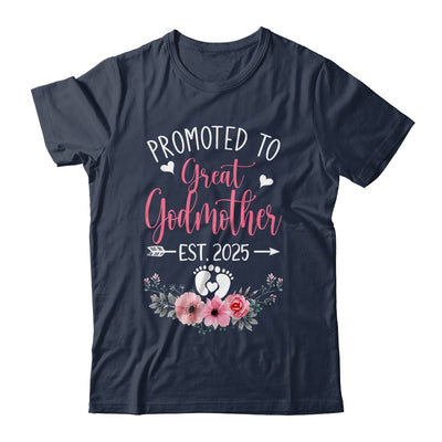 Promoted To Great Godmother Est 2025 Mothers Day Shirt & Tank Top | teecentury