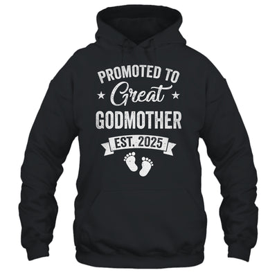 Promoted To Great Godmother Est 2025 Pregnancy Announcement Shirt & Tank Top | teecentury