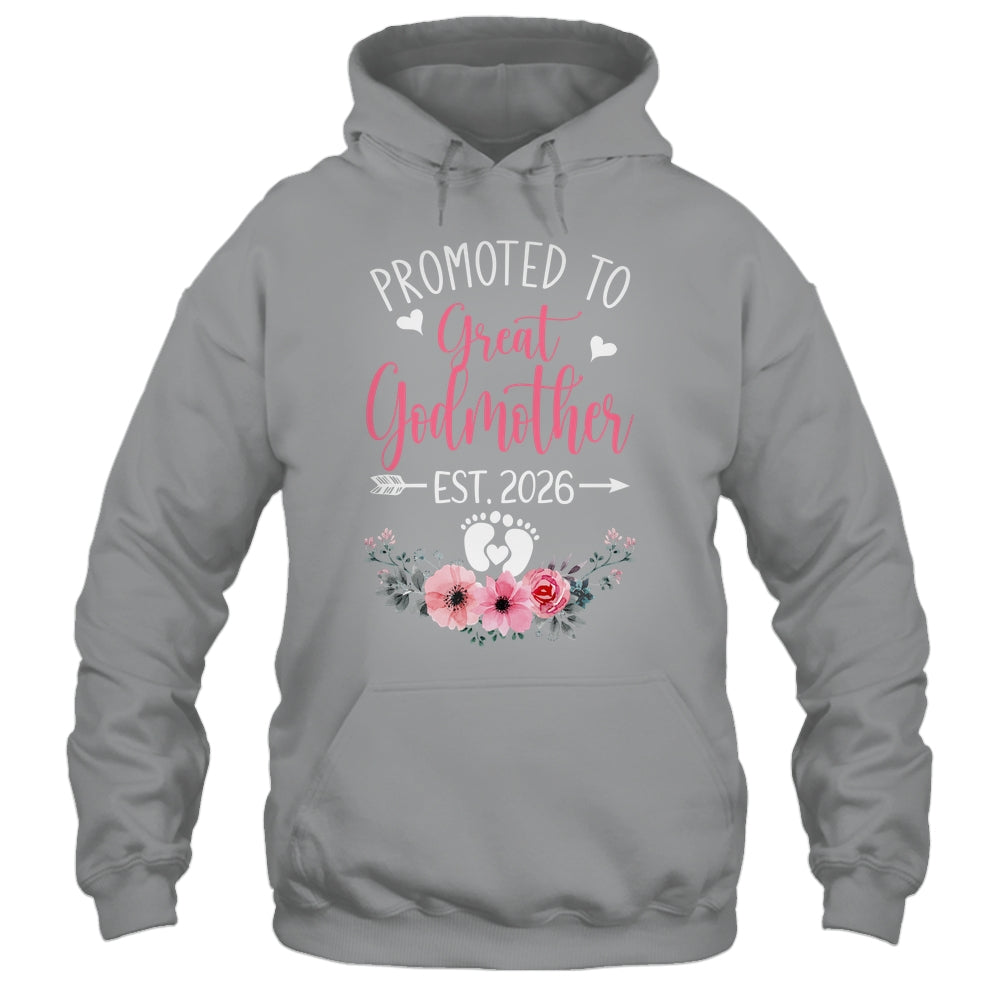 Promoted To Great Godmother Est 2026 Mothers Day Shirt & Tank Top | teecentury